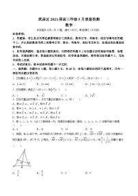 湖北省武汉市武昌区2023届高三下学期5月质量检测数学试卷+答案