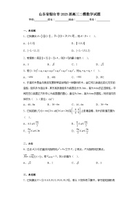 山东省烟台市2023届高三二模数学试题（无答案）