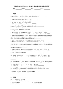 上海市金山中学2023届高三核心素养检测数学试题（含解析）