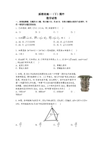 新教材高一下学期期中数学试卷三（原卷版+答案详解）