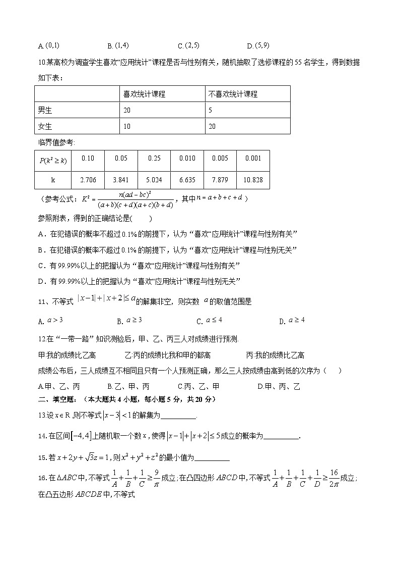 高二下学期第二次月考数学(文)试题第2页