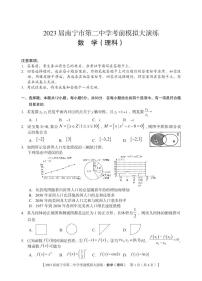 广西南宁市第二中学2023届高三下学期考前模拟大演练 理数