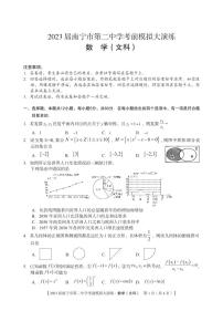广西南宁市第二中学2023届高三下学期考前模拟大演练 文数