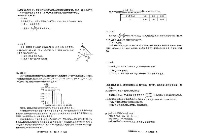 河北衡水中学衡中同卷2023届高三下学期冲刺卷（全国卷）+数学（文）+PDF版含解析第2页