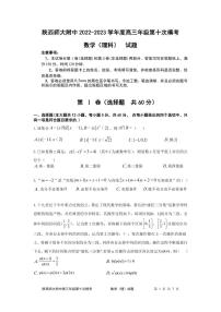 陕西师大附中2023届高三下学期第十次模拟考试 理数