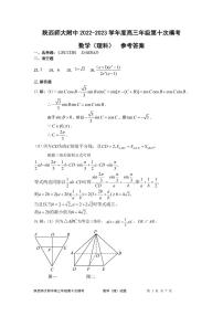 陕西师大附中2023届高三下学期第十次模拟考试 理数答案