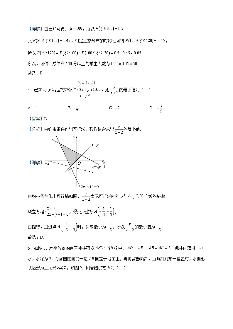 2023届内蒙古赤峰市桥北四中高三下学期模拟考试数学（理）试题含解析第2页