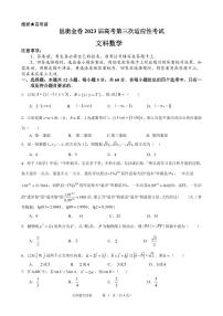 广西邕衡金卷2023届高考第三次适应性考试文科数学试卷及答案