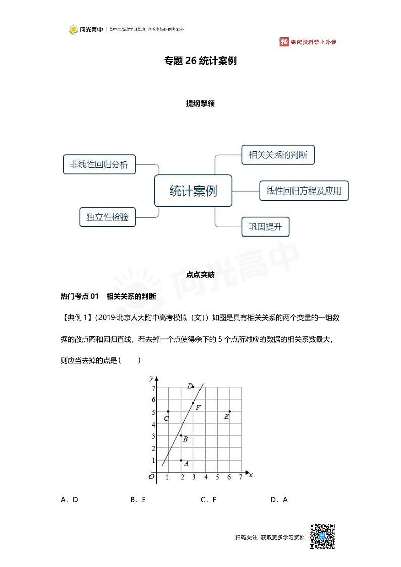专题26 知识点 统计案例01