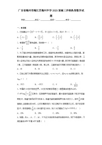 广东省梅州市梅江区梅州中学2023届高三冲刺热身数学试题（含解析）