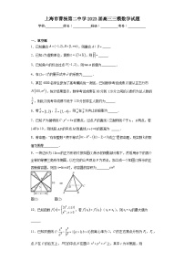 上海市曹杨第二中学2023届高三三模数学试题