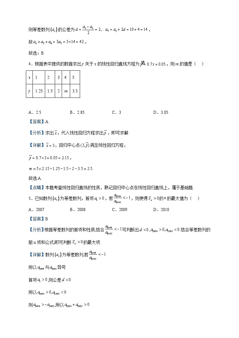 2022-2023学年辽宁省葫芦岛市绥中县第一高级中学高二下学期4月月考数学试题含解析02