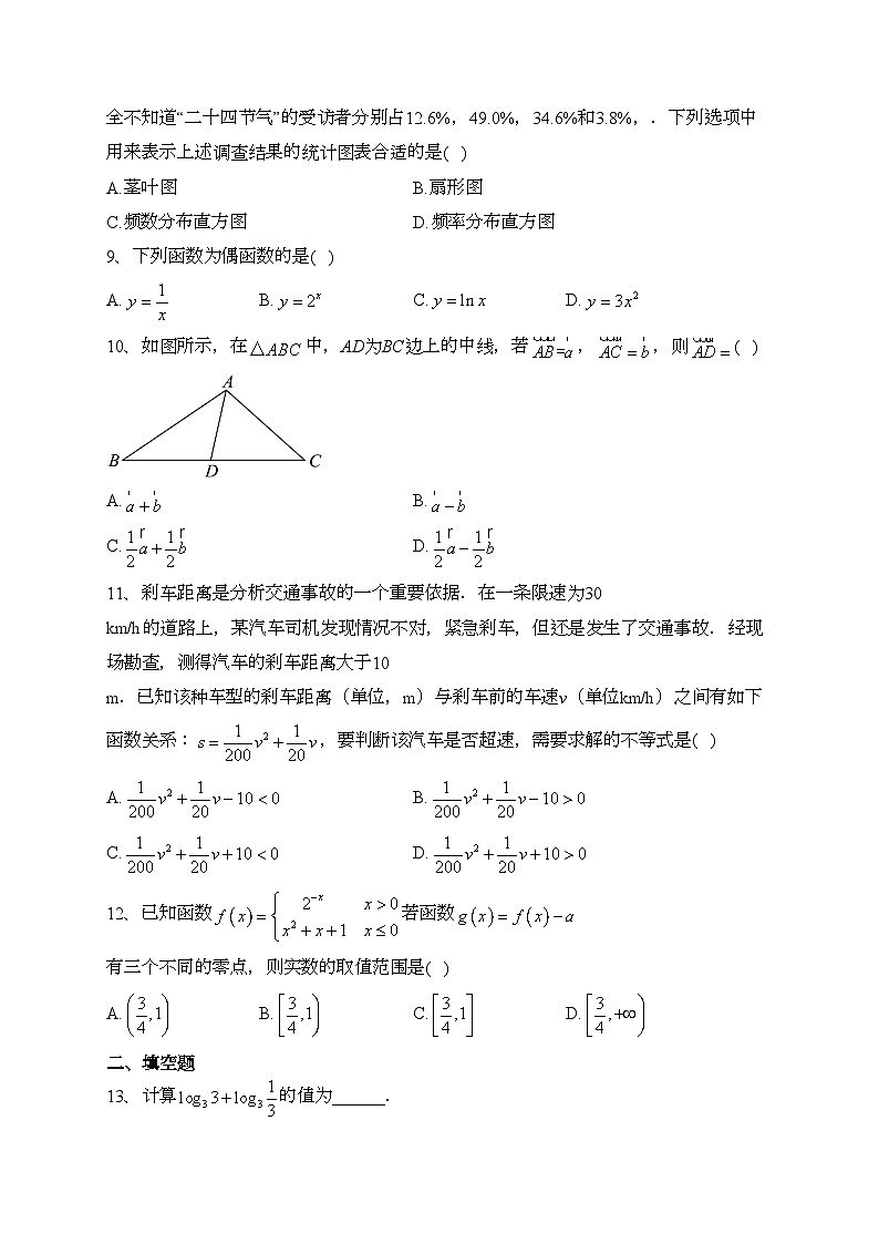 辽宁省2022年7月普通高中学业水平合格性考试数学试卷（含答案）02