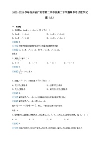 2022-2023学年四川省广安市第二中学校高二下学期期中考试数学试题（文）含解析