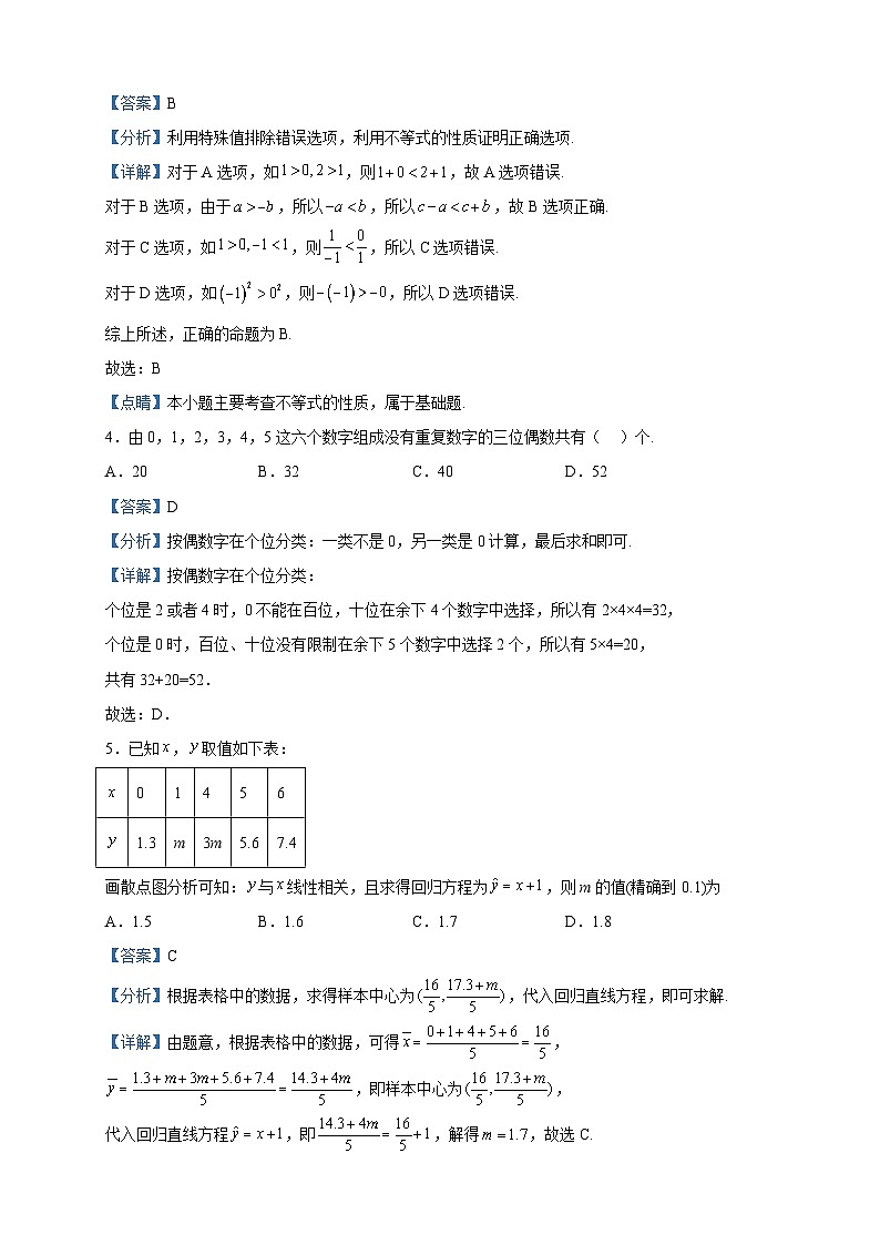 2022-2023学年山东省滨州市阳信县高二下学期期中数学试题含解析02