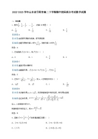2022-2023学年山东省日照市高二下学期期中校际联合考试数学试题含解析
