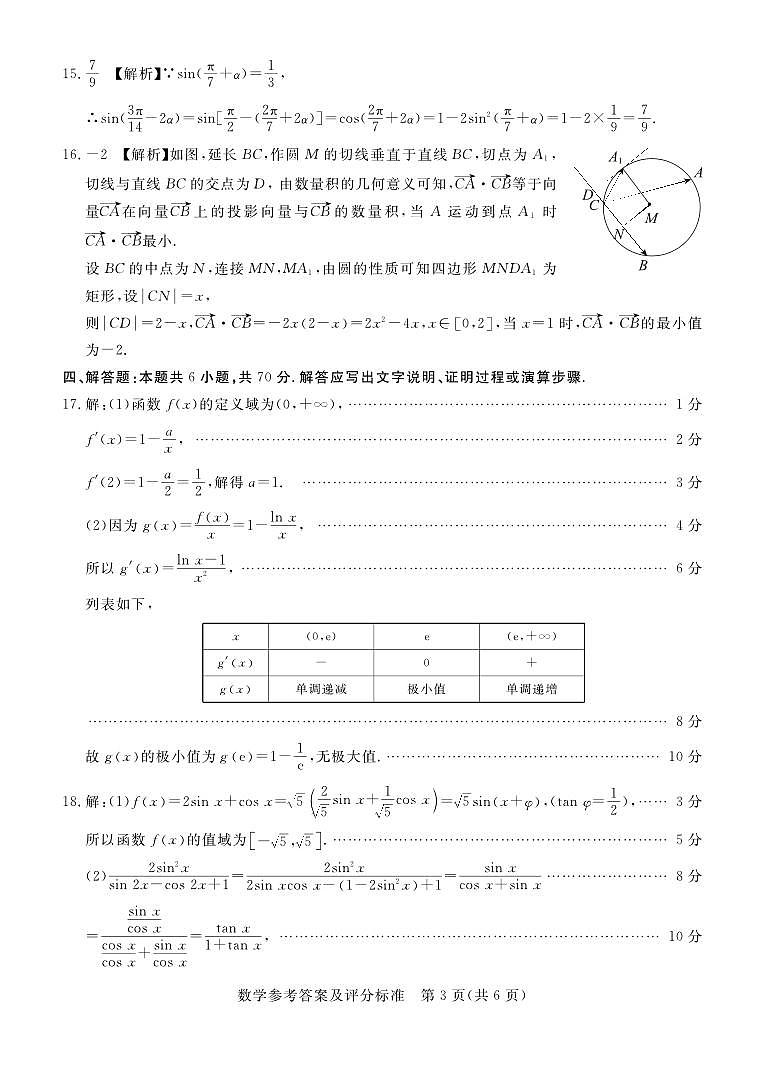 深圳市6校联盟2022—2023学年高三10月质量检测数学答案03