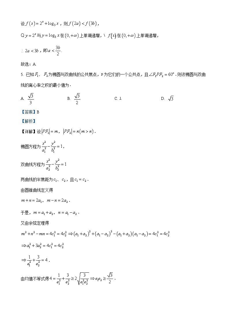 辽宁省大连市第二十四中学2022-2023学年高三数学第六次模拟考试试题（Word版附解析）03