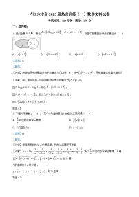 四川省内江市第六中学2023届高三数学（文）下学期高考模拟热身训练（一）试卷（Word版附解析）