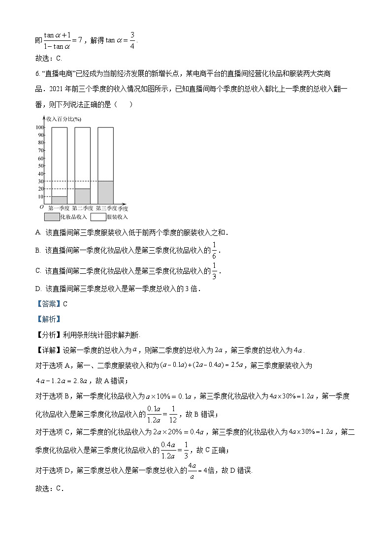 四川省内江市第六中学2023届高三数学（文）下学期高考模拟热身训练（一）试卷（Word版附解析）第3页
