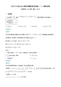 四川省内江市第六中学2023届高三数学（理）下学期高考模拟热身训练（一）试卷（Word版附解析）