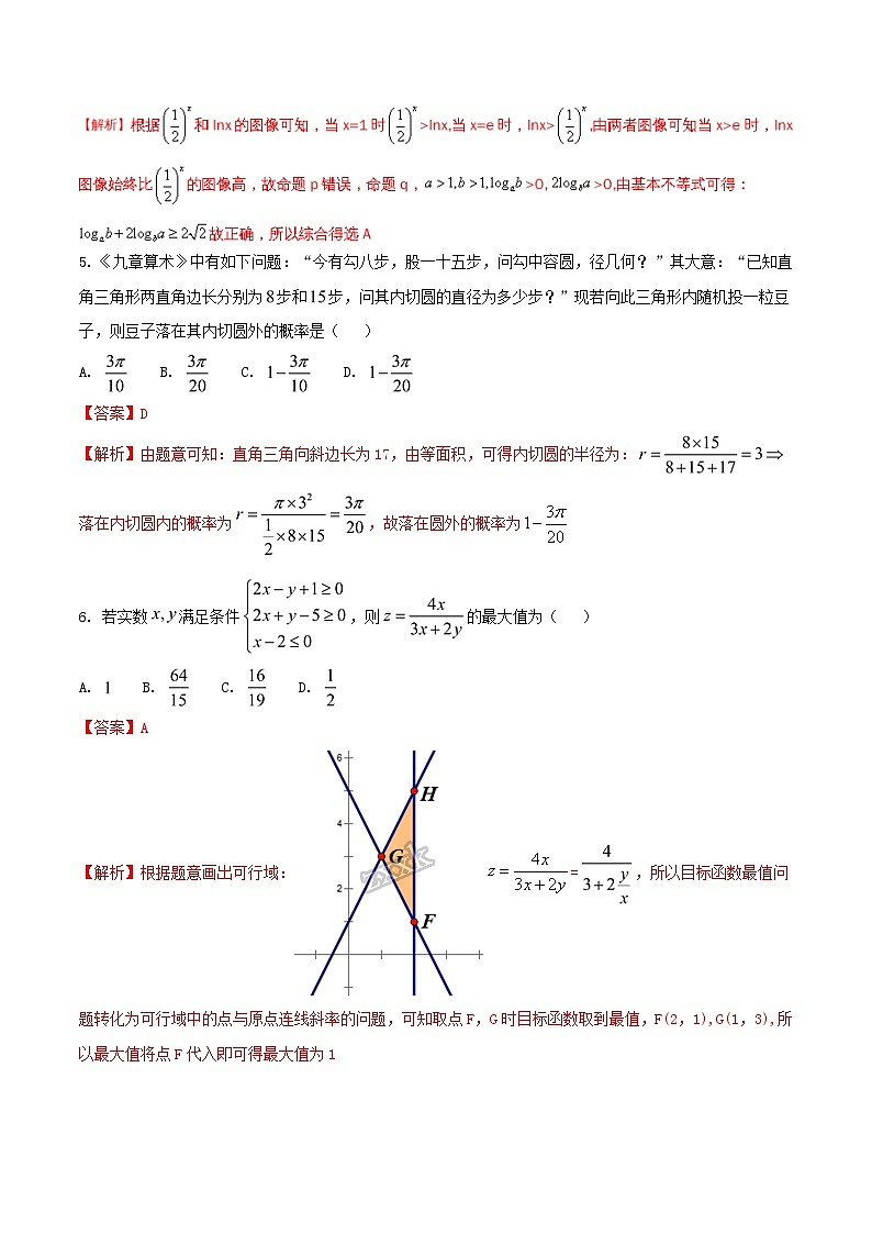 精品解析：【全国百强校】河北省衡水中学2017届高三下学期第二次摸底考试理数试题解析（解析版）第2页