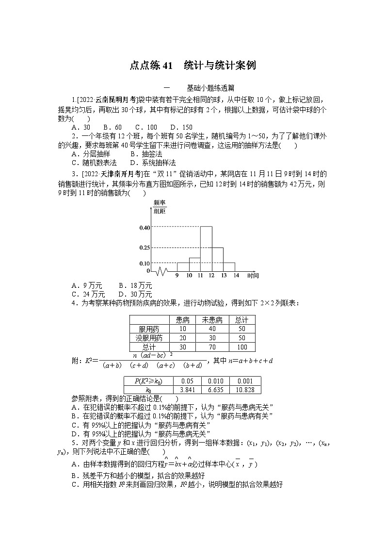 点点练41  统计与统计案例第1页