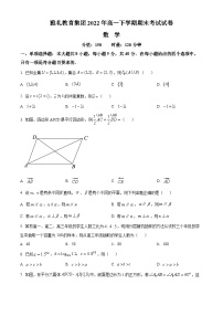 湖南省长沙市雅礼教育集团2021-2022学年高一下学期期末数学试题