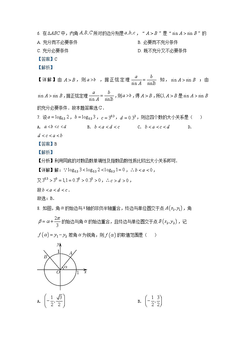 精品解析：广东省湛江市2021-2022学年高一下学期期末数学试题（解析版）第3页