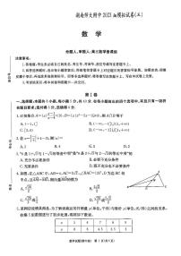 2023届湖南省长沙市湖南师范大学附属中学高三模拟试卷（三）数学试题（附中十次三模）