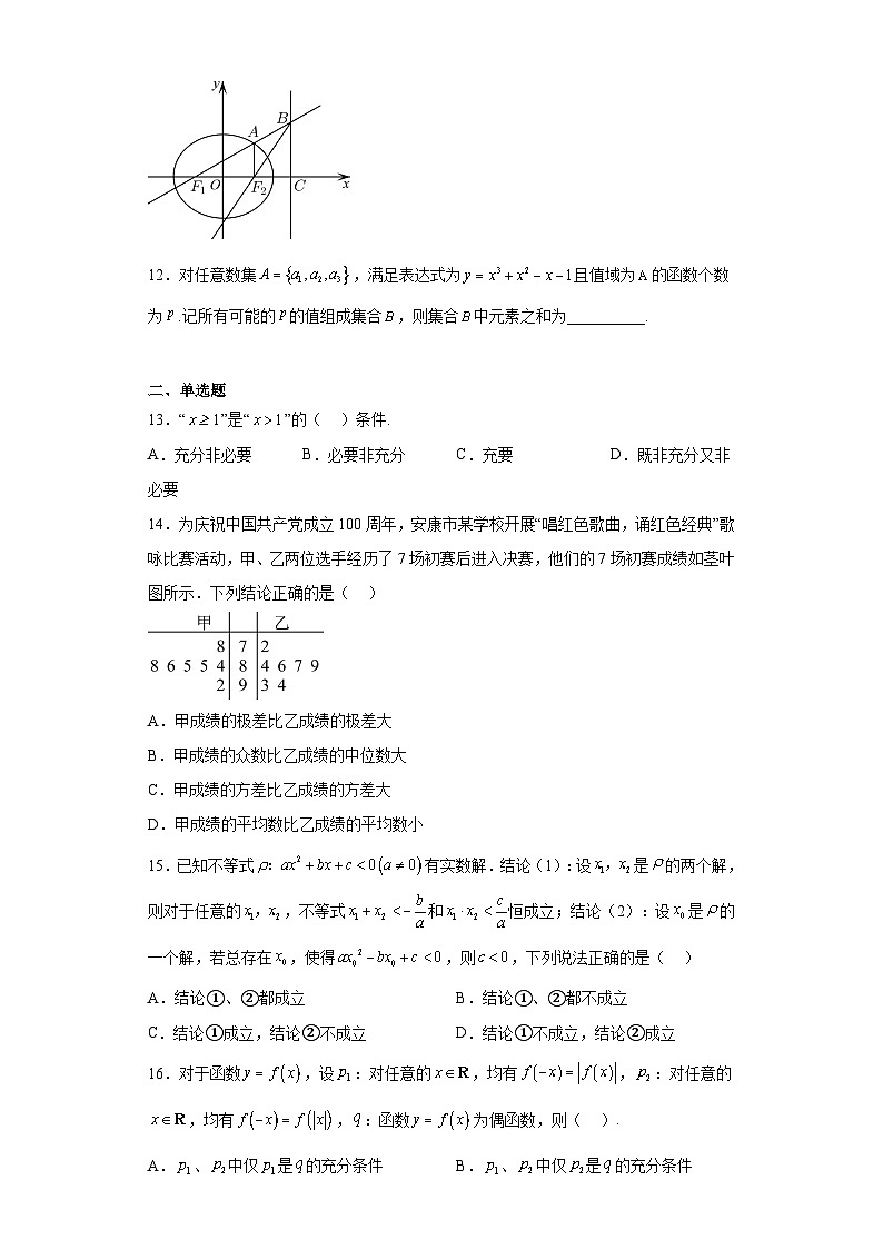 上海市徐汇区2023届高三三模数学试题（含解析）02