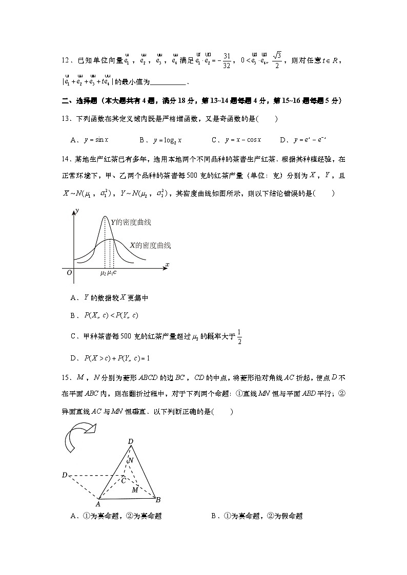 2023年上海高考数学模拟卷04—原卷版第2页