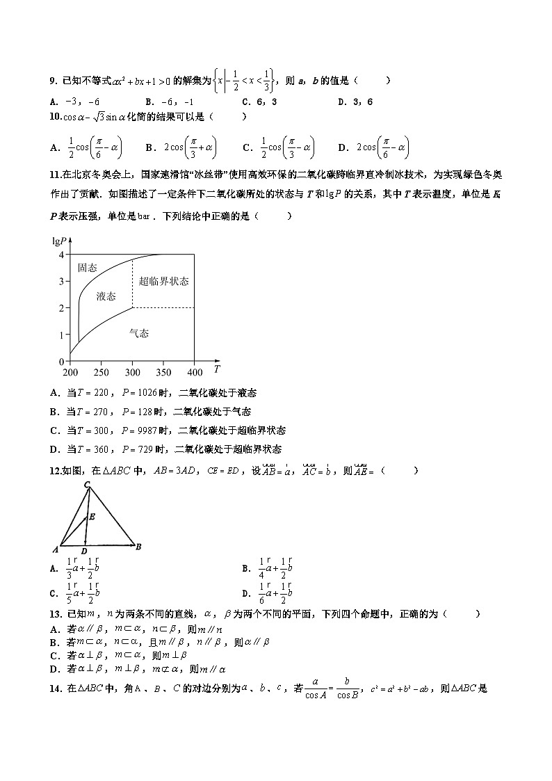 2023年江苏省普通高中学业水平合格性考试数学模拟卷C（含考试版+解析版+参考答案）02