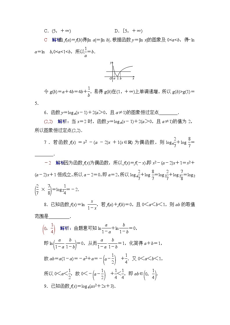 高考数学一轮复习课时质量评价11对数与对数函数含答案 试卷02