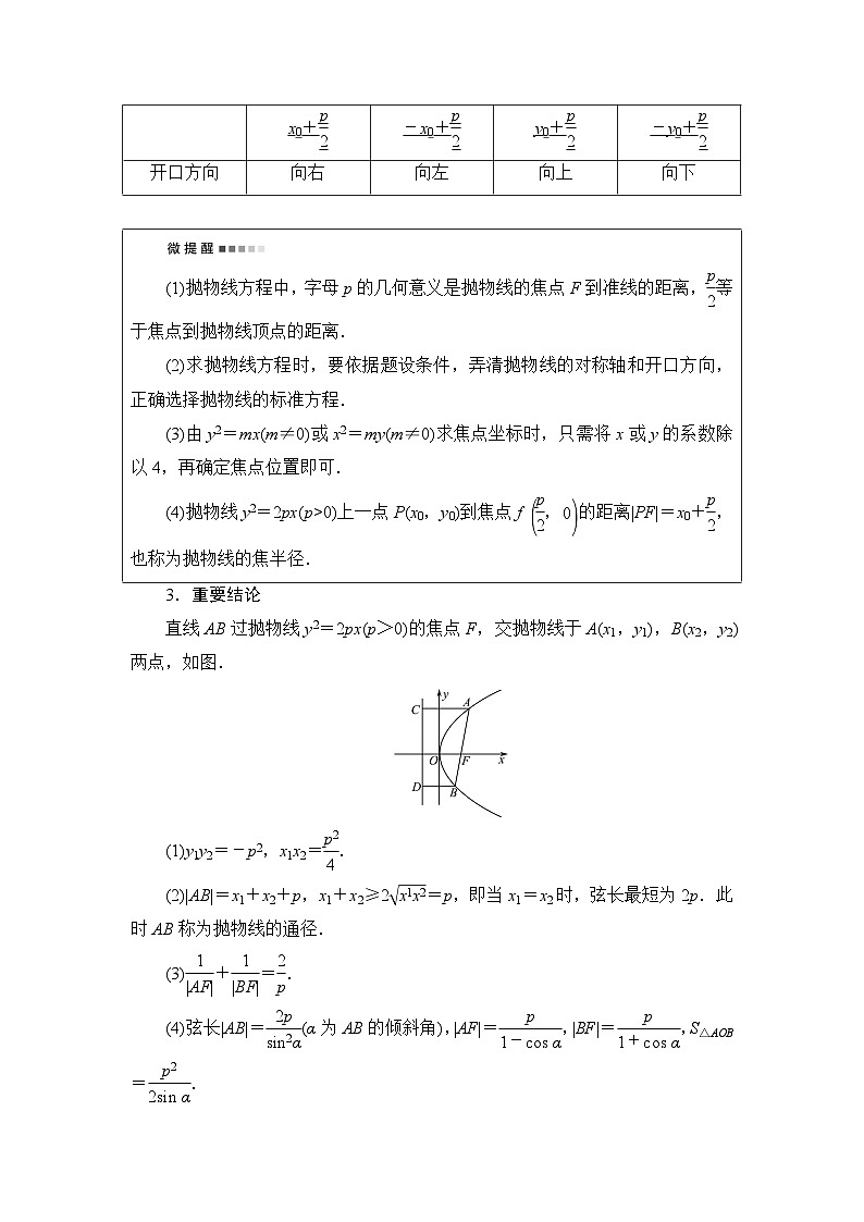 高考数学一轮复习第8章第7节抛物线学案02