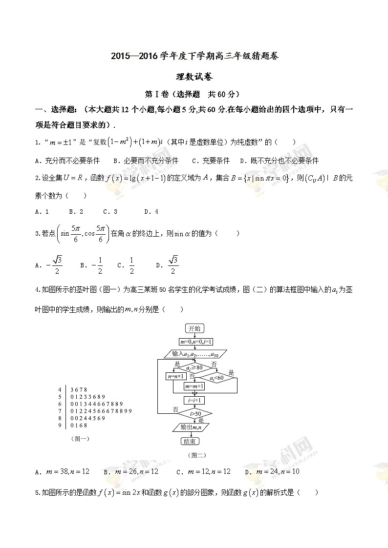 河北省衡水中学2016届高三下学期猜题卷数学（理）01