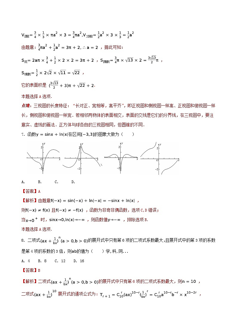 河北省衡水中学2017届高三押题II卷理数试题03