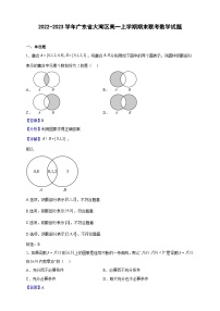 2022-2023学年广东省大湾区高一上学期期末联考数学试题（解析版）