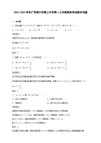 2022-2023学年广西南宁市第三中学高一上学期期末考试数学试题（解析版）
