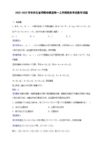 2022-2023学年河北省邯郸市魏县高一上学期期末考试数学试题（解析版）
