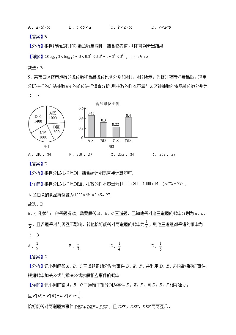 2022-2023学年山东省潍坊市高一上学期期末考试数学试题（解析版）第2页
