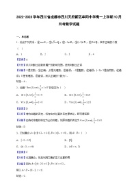 2022-2023学年四川省成都市四川天府新区华阳中学高一上学期10月月考数学试题（解析版）