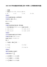 2022-2023学年安徽省阜阳市颍上第一中学高一上学期期末数学试题（解析版）
