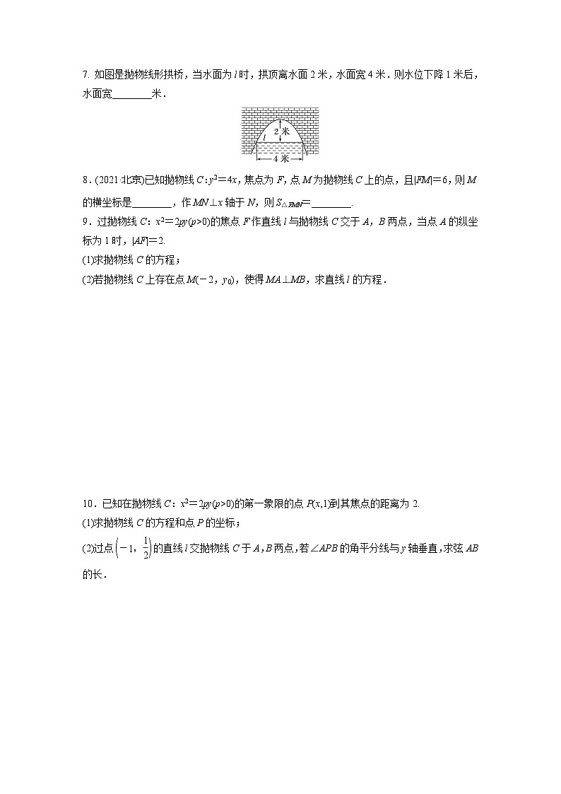 2024届高三数学一轮复习基础夯实练59：抛物线第2页