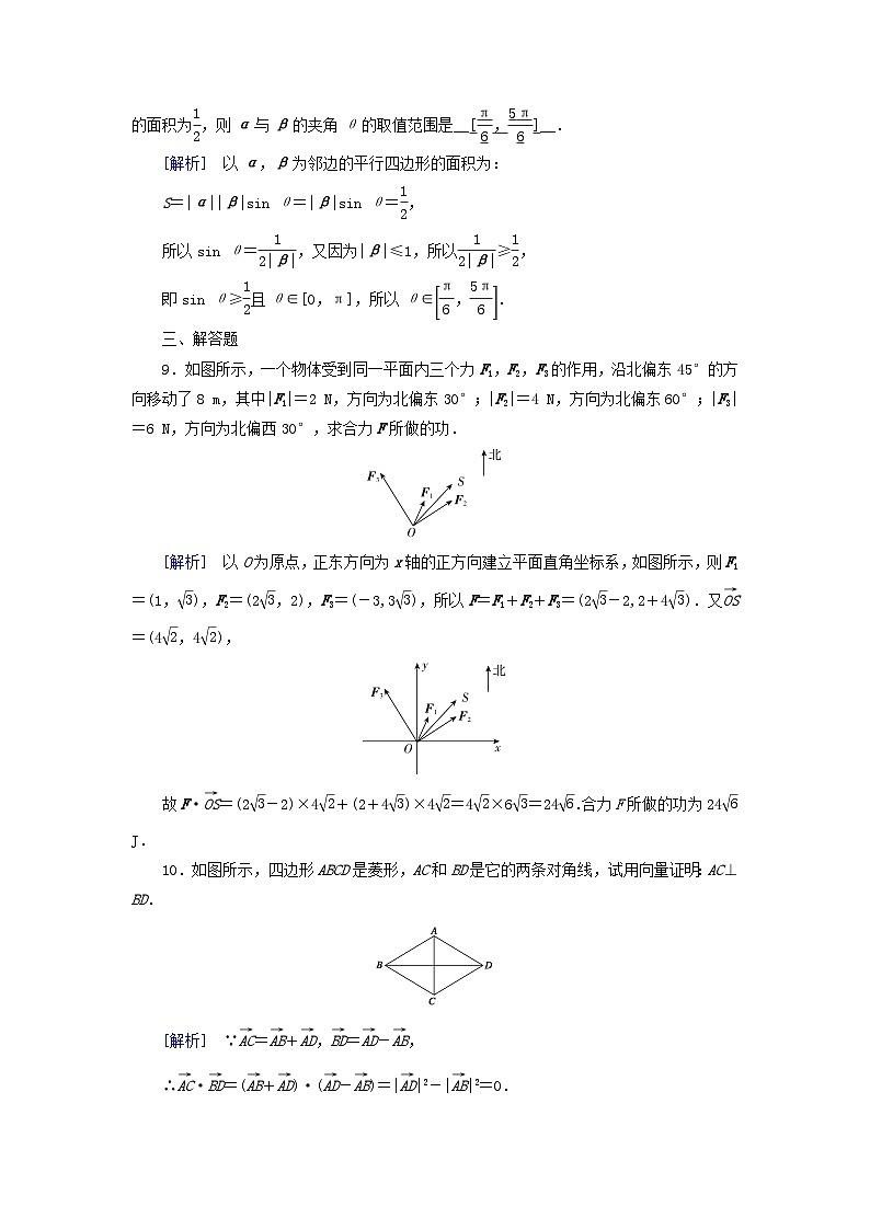 新教材2023年高中数学第6章平面向量及其应用6.4平面向量的应用6.4.1平面几何中的向量方法6.4.2向量在物理中的应用举例素养作业新人教A版必修第二册第3页