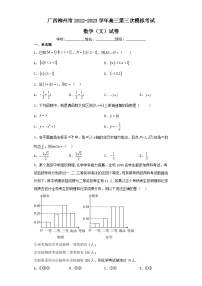 广西柳州市2022-2023学年高三第三次模拟考试数学（文）试卷（含解析）