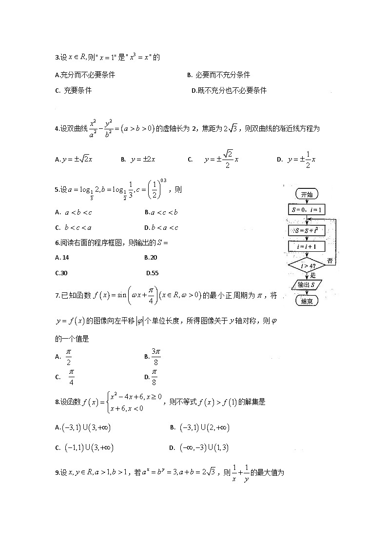 2009年天津高考文科数学试题及答案(Word版)第2页