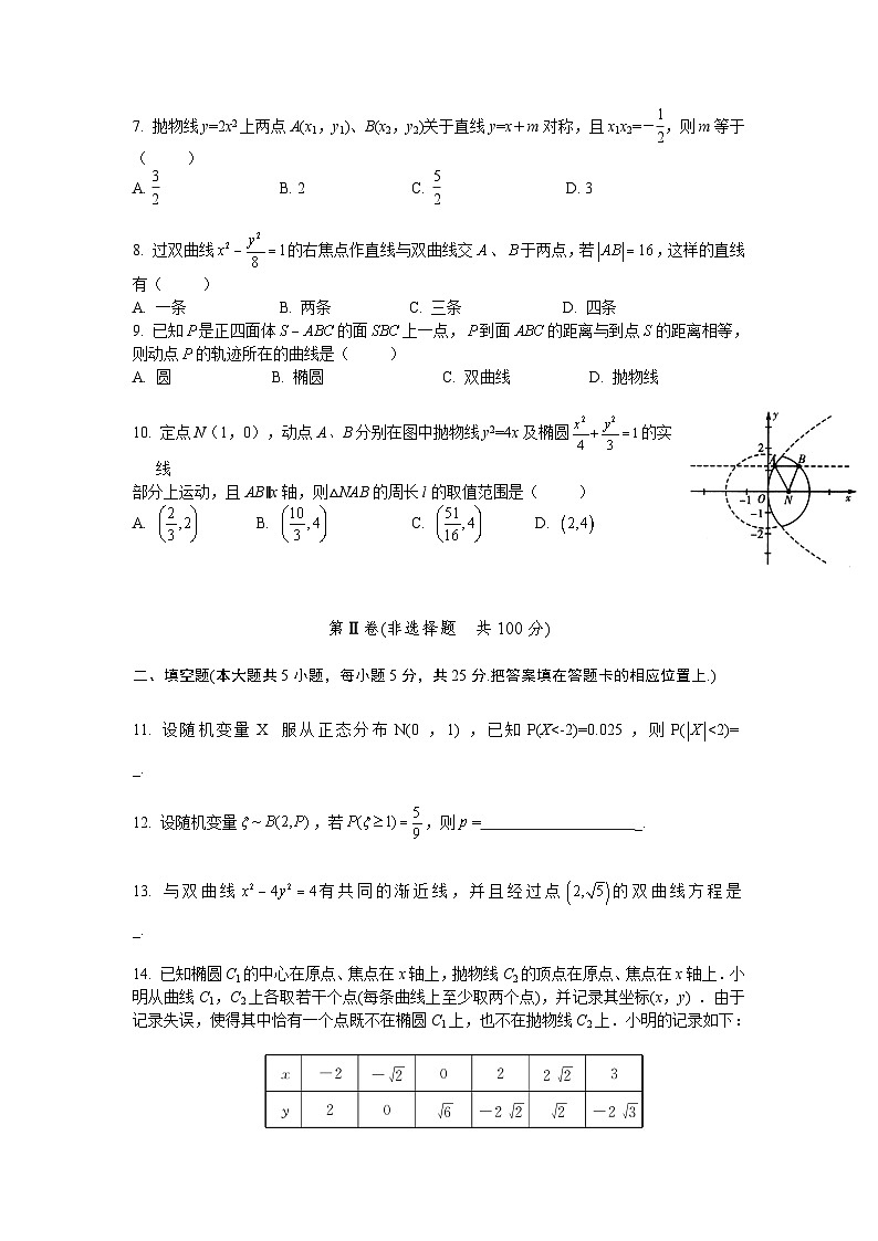 湖北省黄冈中学2012-2013学年高二上学期期末考试数学（理）试题第2页
