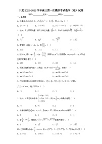宁夏2022-2023学年高三第一次模拟考试数学（理）试卷（含解析）