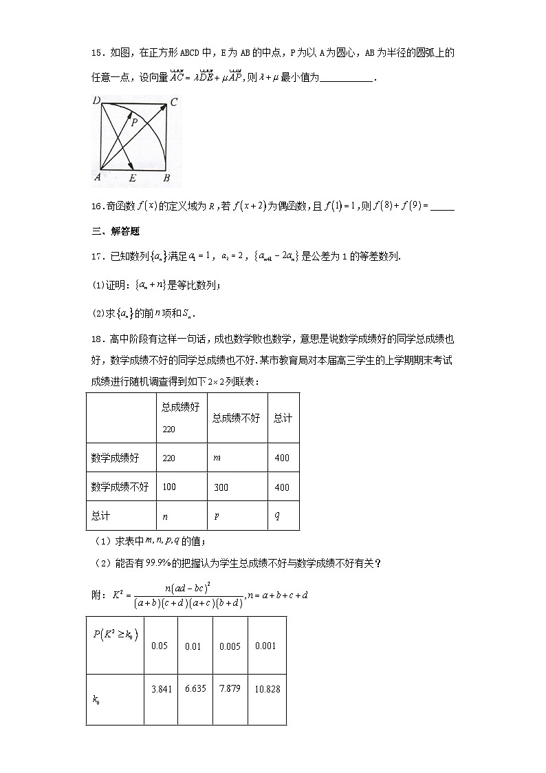 内蒙古2022-2023学年高三第三次模拟考试数学（理）试卷（含解析）03